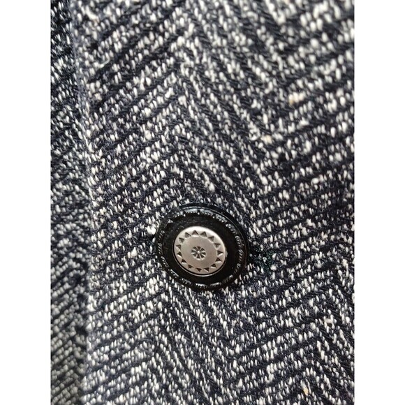 Circle Dallas Mens Blazer Jacket Black Gray 44R 100% Silk Tweed Chevron - Picture 2 of 14